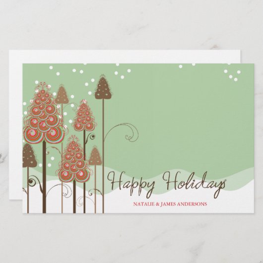 Whimsical Christmas Tree Holiday Custom Stationery Briefpapier (Voorkant / Achterkant)