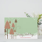 Whimsical Christmas Tree Holiday Custom Stationery Briefpapier (Staand voorkant)