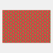 Whimsical Christmas Tree Ornamenten Sterrenpatroon Inpakpapier Vel (Voorkant)