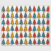 Whimsical Christmas Trees Cadeaupapier (Vlak)