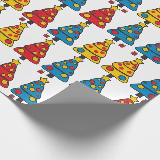 Whimsical Christmas Trees Cadeaupapier (Hoek)