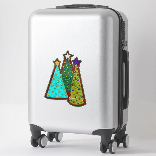 Whimsical Christmas Trees Faux Felt Style Sticker (Koffer)