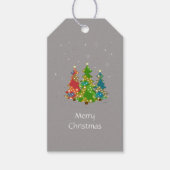 Whimsical Christmas Trees Feestelijke Grey Gift La Cadeaulabel (Voorkant)