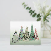 Whimsical Christmas Trees Holiday Briefkaart (Staand voorkant)