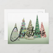 Whimsical Christmas Trees Holiday Briefkaart (Voorkant / Achterkant)