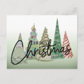 Whimsical Christmas Trees Holiday Briefkaart (Voorkant)