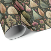 Whimsical Christmas Trees in Green and Pink Gift Cadeaupapier (Rol Hoek)