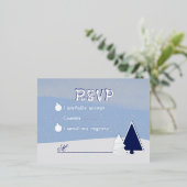 Whimsical Christmas Trees Response Card Folie Feestdagen Briefkaart (Staand Voorkant)
