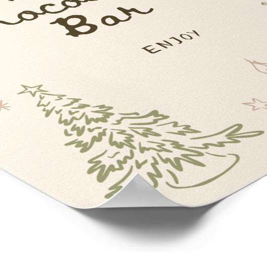 Whimsical Christmas Vrijgezellenfeest Hot Chocolat Poster (Hoek)