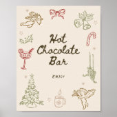 Whimsical Christmas Vrijgezellenfeest Hot Chocolat Poster (Voorkant)