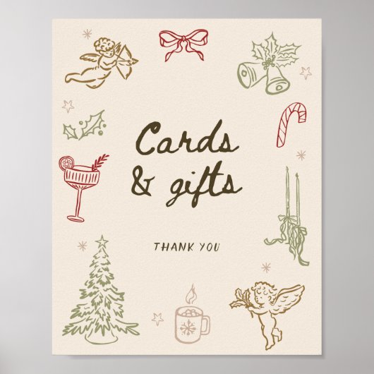 Whimsical Christmas Vrijgezellenfeest Kaarten en g Poster (Voorkant)