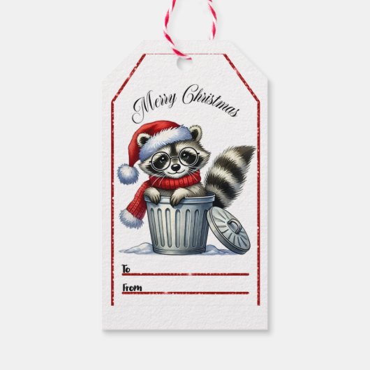 Whimsical Christmas wasbeer cadeau label Cadeaulabel (Achterkant)