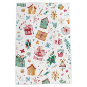 Whimsical Christmas Watercolor Gift Bag Medium Cadeauzakje (Achterkant)