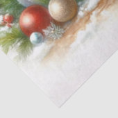 Whimsical Christmas Waterverf Foxes Decoupage Tissuepapier (Detail)