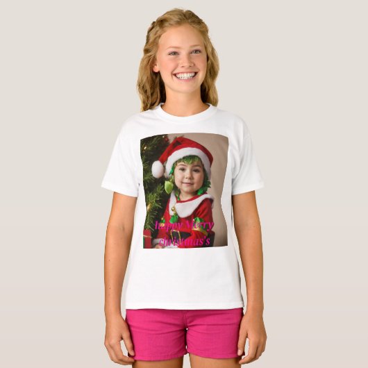 Whimsical Christmas Waterverf T-shirt op zwart (Voorkant volledig)