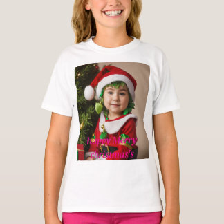 Whimsical Christmas Waterverf T-shirt op zwart