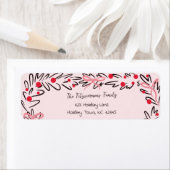 Whimsical Christmas Wreath & Preppy Bows Address Etiket (Insitu)