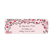 Whimsical Christmas Wreath & Preppy Bows Address