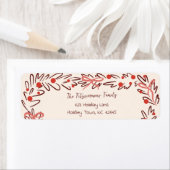 Whimsical Christmas Wreath & Preppy Bows Address Etiket (Insitu)