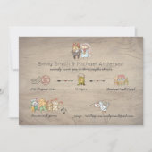 Whimsical Chronic Rustic Animal Vrijgezellenfeest Kaart (Voorkant)