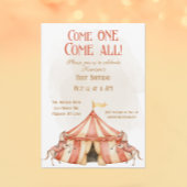 Whimsical Circus eerste verjaardag Kaart