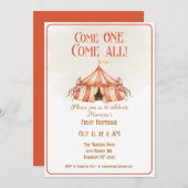 Whimsical Circus Horse eerste verjaardag Kaart (Voorkant / Achterkant)