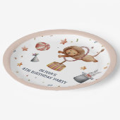 Whimsical Circus Leeuw Kids Verjaardagsfeest Papieren Bordje (Gekanteld)