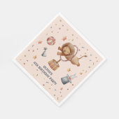 Whimsical Circus Leeuw Kids Verjaardagsfeest Servet (Hoek)