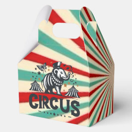 Whimsical Circus Sunburst Kids Verjaardagsfeest Bedankdoosjes