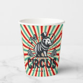 Whimsical Circus Sunburst Kids Verjaardagsfeest Papieren Bekers (Achterkant)