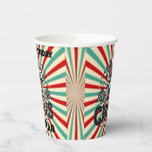 Whimsical Circus Sunburst Kids Verjaardagsfeest Papieren Bekers (Links)