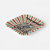 Whimsical Circus Sunburst Kids Verjaardagsfeest Papieren Bordje (Gebogen)