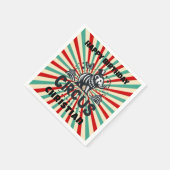 Whimsical Circus Sunburst Kids Verjaardagsfeest Servet (Hoek)