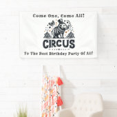 Whimsical Circus verjaardagsfeestje Spandoek (Insitu)