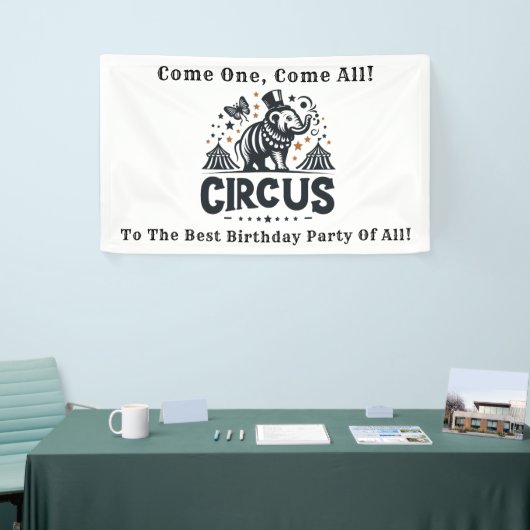 Whimsical Circus verjaardagsfeestje Spandoek (Beurs)