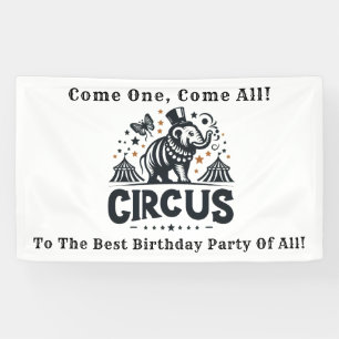 Whimsical Circus verjaardagsfeestje Spandoek