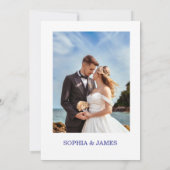 Whimsical Citrus Biue & flower Wedding  Kaart (Achterkant)