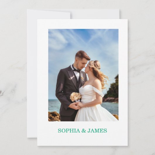 Whimsical Citrus Green & flower Wedding Kaart (Achterkant)