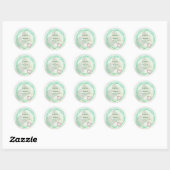 Whimsical Citrus & Green flower Wedding  Ronde Sticker (Vel)