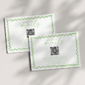 Whimsical Citrus Green QR Code Wedding Details Informatiekaartje
