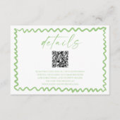Whimsical Citrus Green QR Code Wedding Details Informatiekaartje (Voorkant)