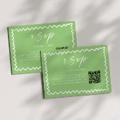 Whimsical Citrus Green QR Code Wedding RSVP Kaartje