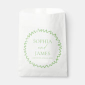 Whimsical Citrus Green Wavy Border Wedding Bedankzakje (Voorkant)