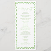 Whimsical Citrus Green Wavy Border Wedding Programmakaart (Achterkant)