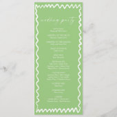 Whimsical Citrus Green Wavy Border Wedding Programmakaart (Achterkant)