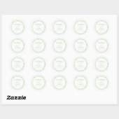 Whimsical Citrus Green Wavy Border Wedding Ronde Sticker (Vel)