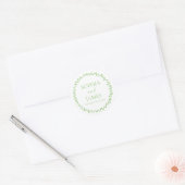 Whimsical Citrus Green Wavy Border Wedding Ronde Sticker (Envelop)