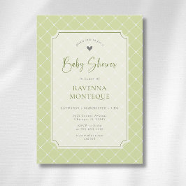 Whimsical Citrus Groen Diamant Baby Shower Kaart