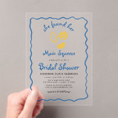 Whimsical Citrus Main Squeeze Funky Vrijgezellenfe Acryl Uitnodigingen (Insitu (Draagbaar))