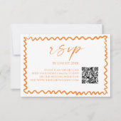 Whimsical Citrus Orange QR Code Wedding RSVP Kaartje (Voorkant)